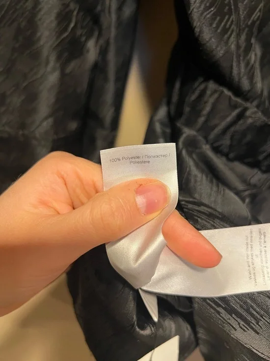 Ganni Black Textured Wrap Mini Dress with Puff Sleeves - Picture 5 of 5